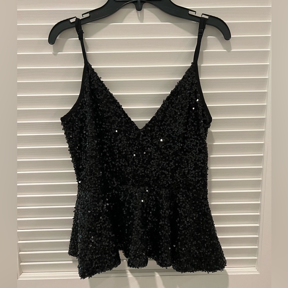Black Peplum Top with Low Back